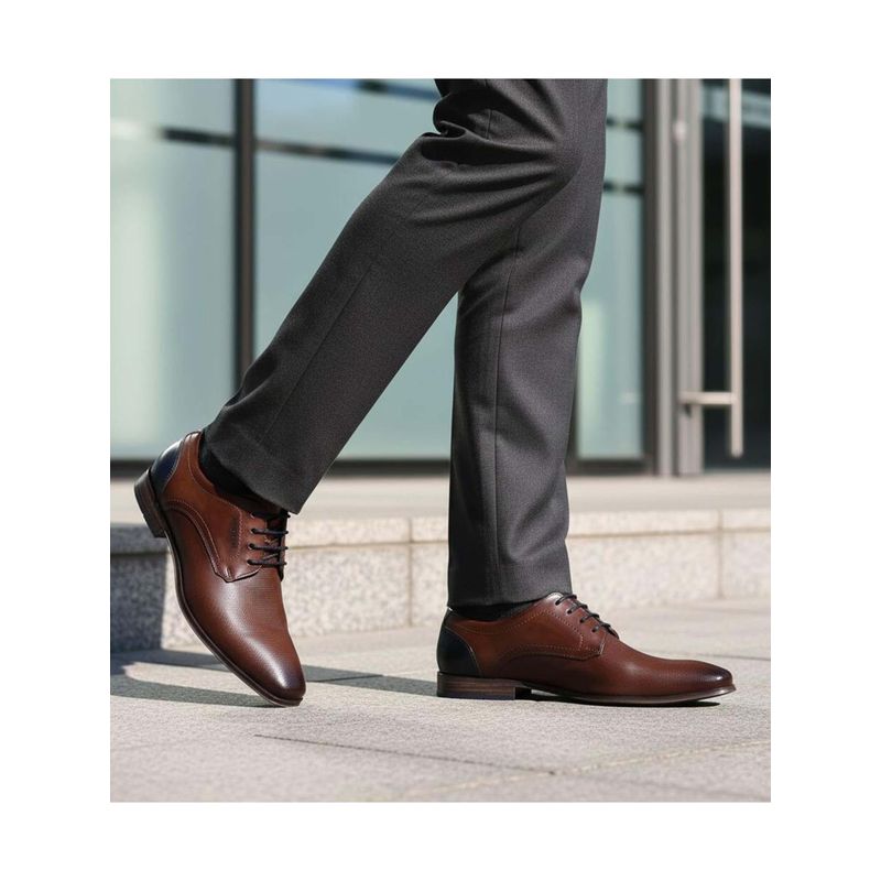 Bugatti Margo Brown Premium Leather Comfort Derbies (EURO 41)