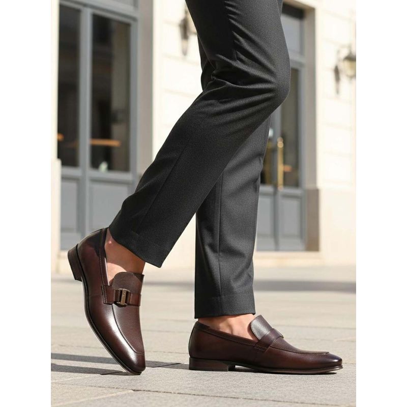 Bugatti Margo Dark Brown Premium Leather Comfort Loafers (EURO 41)