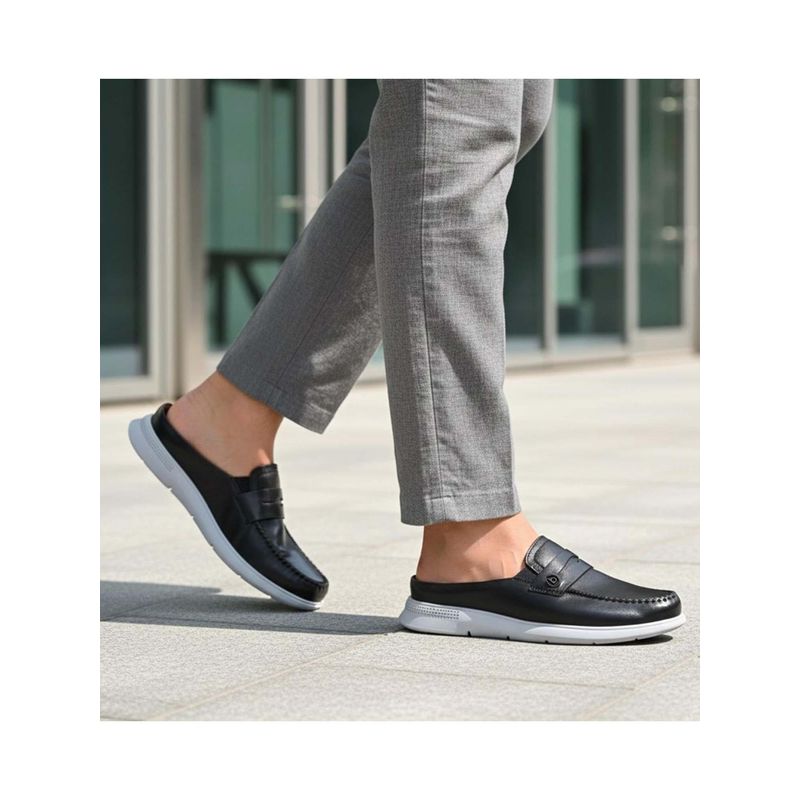 Bugatti Domin Black Premium Leather Mules (EURO 41)