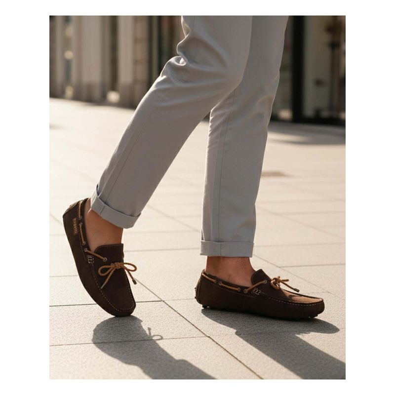 Bugatti Manfield Brown Premium Leather Slip-On Boat Shoes (EURO 40)