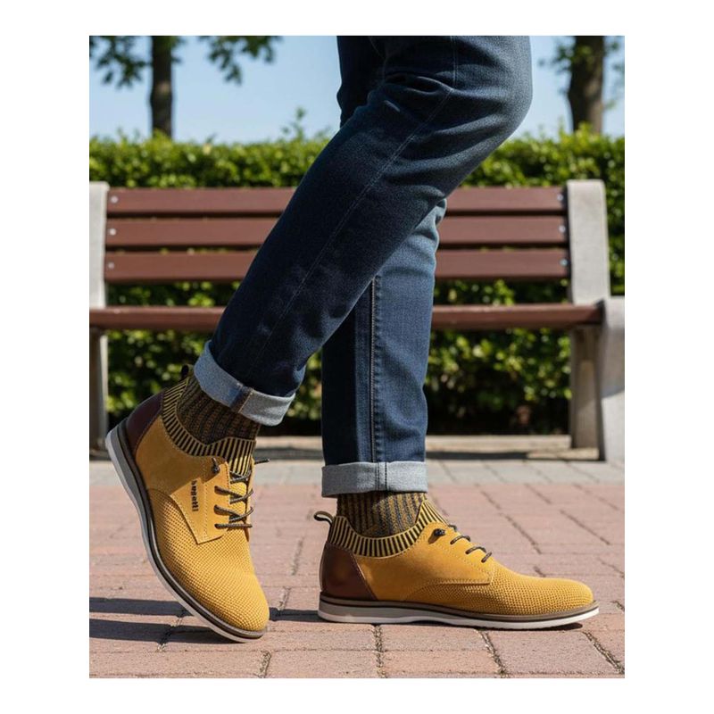 Bugatti Sione Comfort Yellow Premium Leather Casual Derbies (EURO 40)