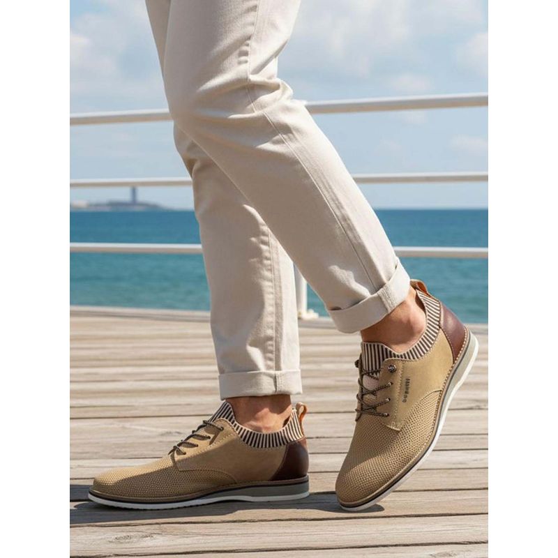 Bugatti Sione Comfort Beige Premium Leather Casual Derbies (EURO 42)