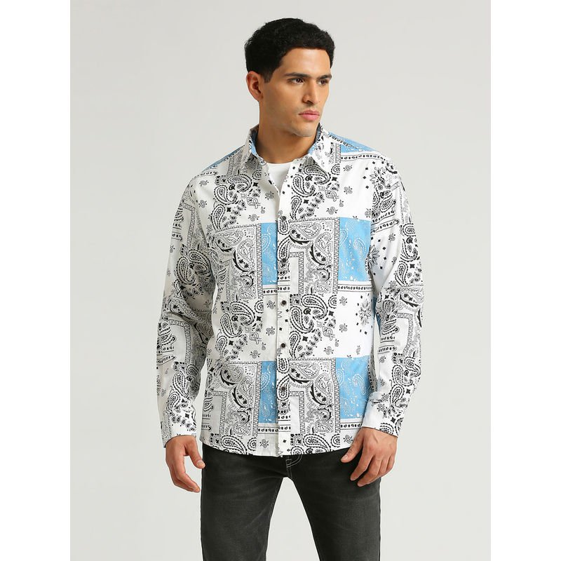 Pepe Jeans White Bandana Printed Long Sleeve Shirt (M)