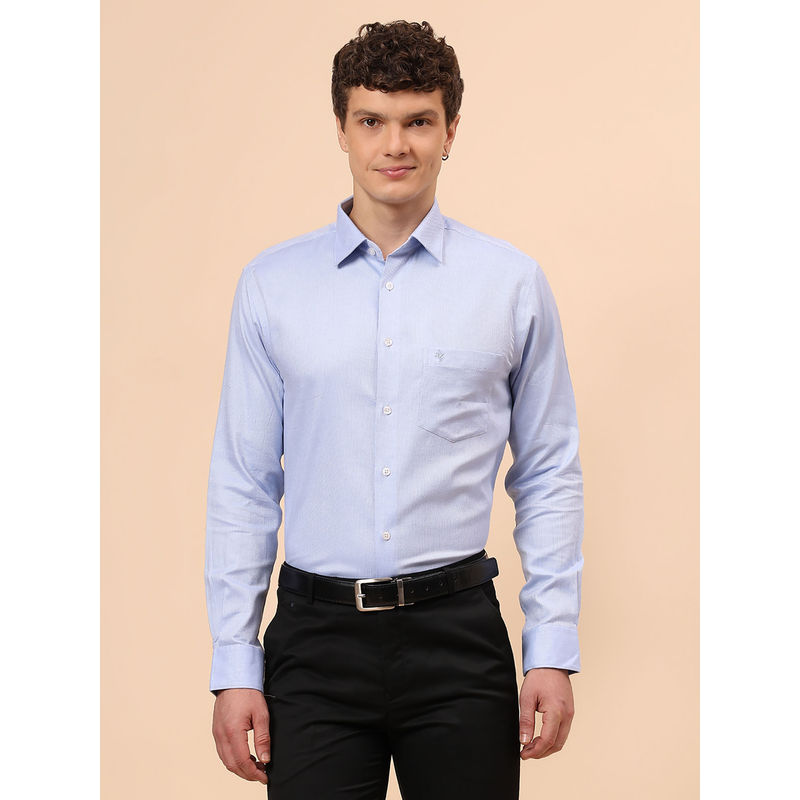 Cantabil Blue Breathable & Soft Fastness Regular Fit Shirt (38)