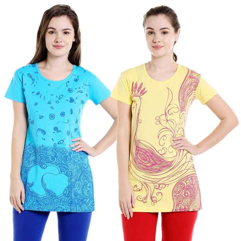 Bodycare Bodyactive Pack Of 2 Women'S Tshirt - Multi-Color (3XL)