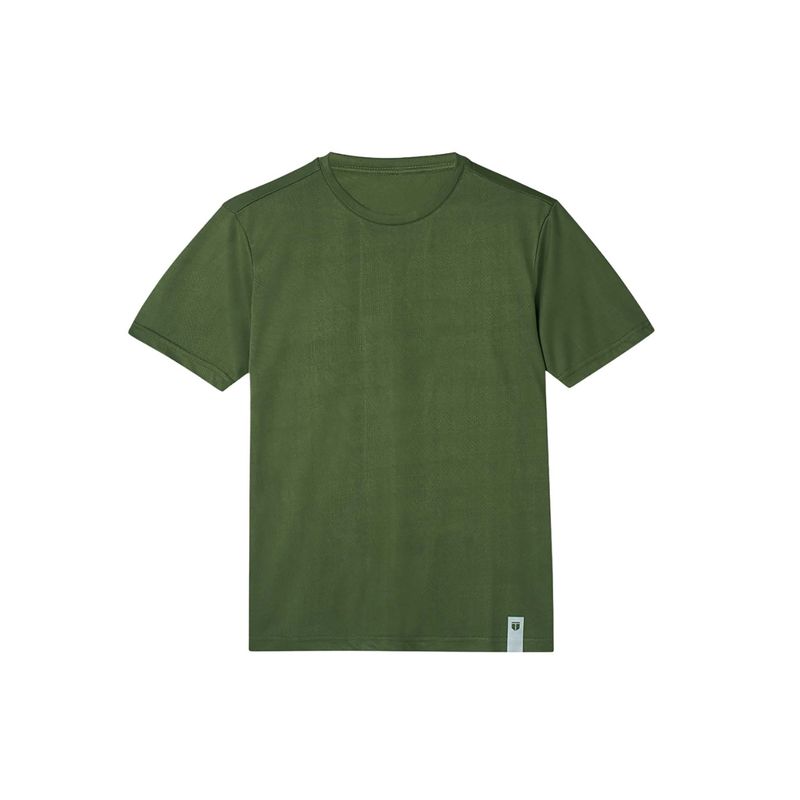 Tego Green Polyester Solid Men T-shirt - Green (L)