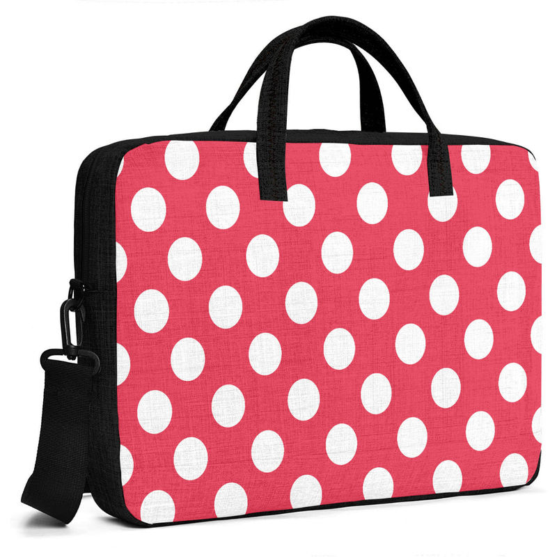 Buy Crazy Corner White Polka Dots Printed Waterproof Laptop Bag