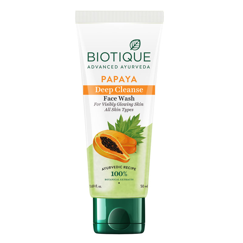 Biotique Bio Papaya Deep Cleanse Visibly Glowing Skin Face Wash For All Skin Types
