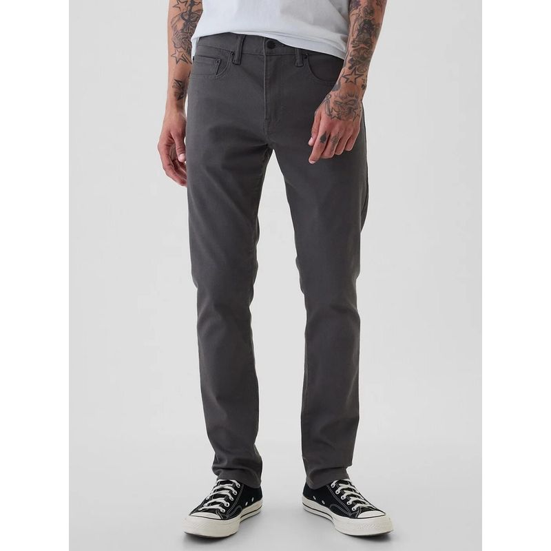 GAP Mens Charcoal Slim Fit Mid Rise Stretchable Denim Jeans (28)