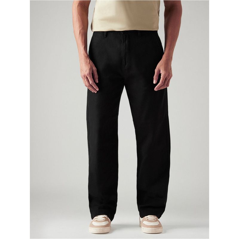 Levi's Black Loose Fit Mid Rise Chinos (34)