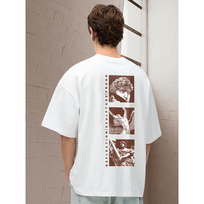 PRONK Reflection Men Oversized Printed T-Shirt (L)