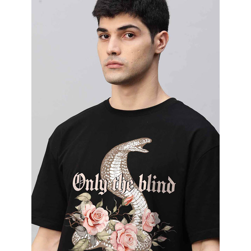 PRONK Only The Blind Men Oversized Printed T-Shirt (XS)