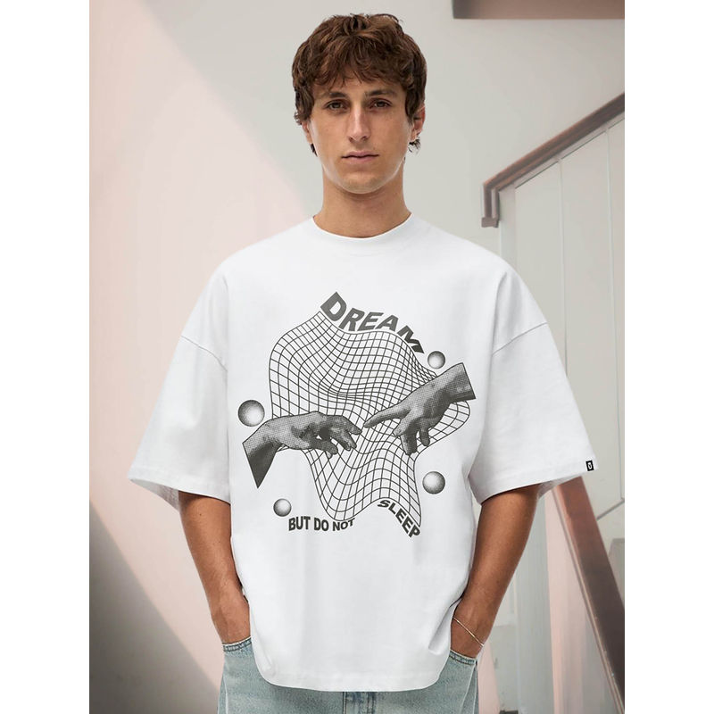 PRONK Do Not Sleep Men Oversized Printed T-Shirt (2XL)
