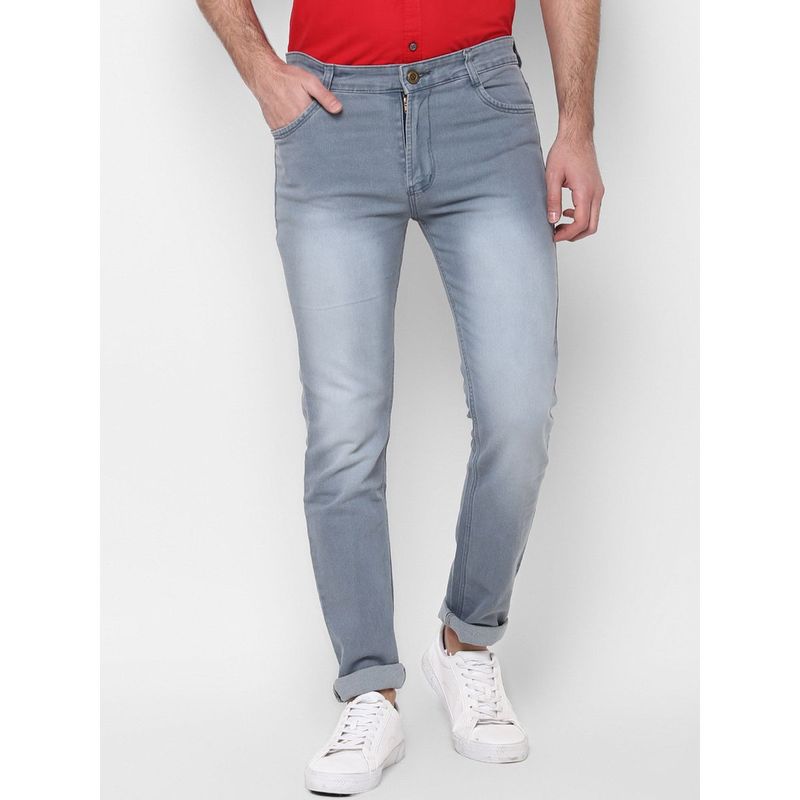 Urbano Fashion Men Grey Slim Fit Denim Jeans Stretch (34)