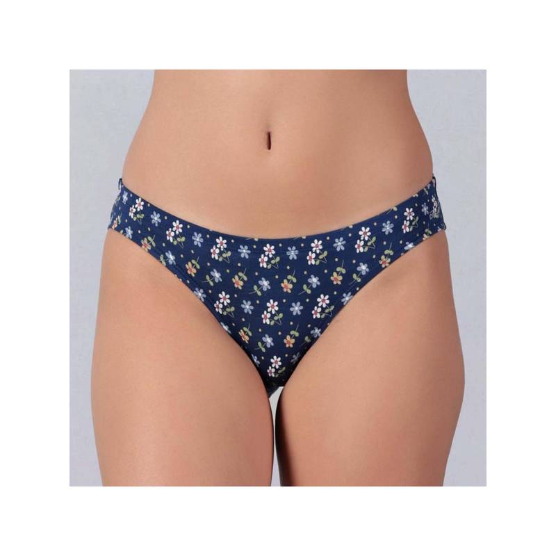 Tailor and Circus Womens Navy Blue Low Rise Mid Coverage Micro Modal Fabric Bikini (S)