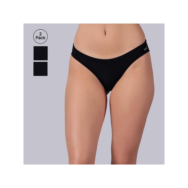 Tailor and Circus Womens Pack of 2 Low Rise Mid Coverage Micro Modal Fabric Bikinis (M)