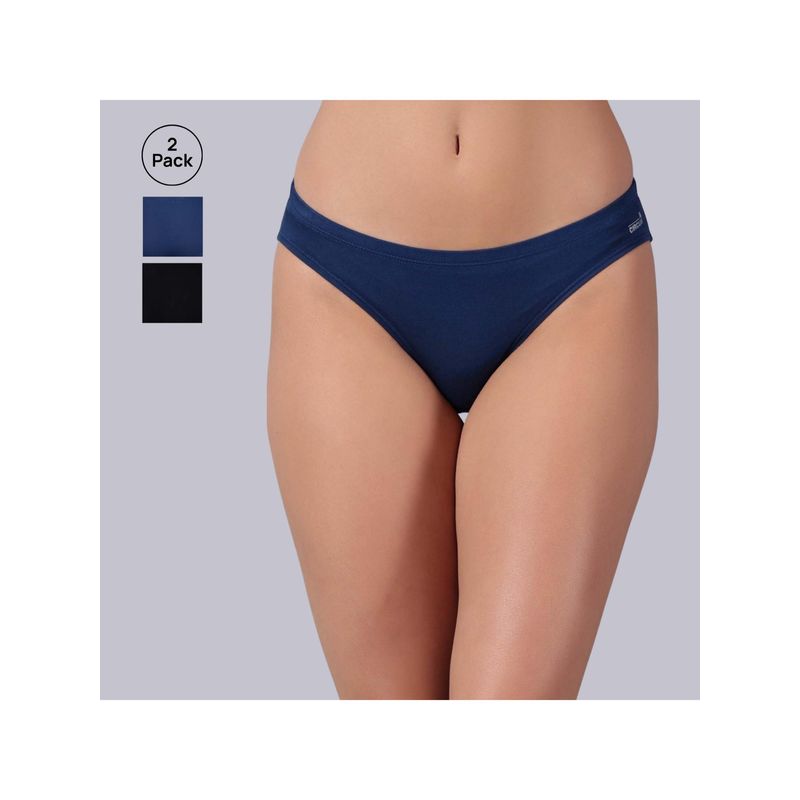 Tailor and Circus Womens Pack of 2 Low Rise Mid Coverage Micro Modal Fabric Bikinis (M)