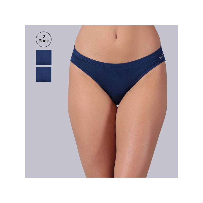 Tailor and Circus Womens Pack of 2 Low Rise Mid Coverage Micro Modal Fabric Bikinis (L)