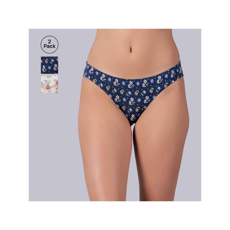 Tailor and Circus Womens Pack of 2 Low Rise Mid Coverage Micro Modal Fabric Bikinis (S)