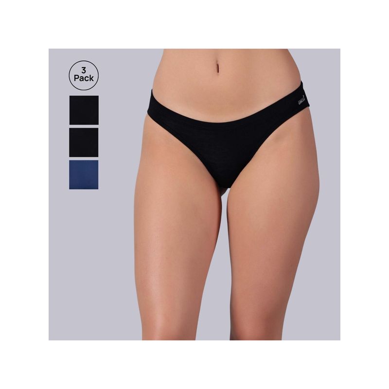 Tailor and Circus Womens Pack of 3 Low Rise Mid Coverage Micro Modal Fabric Bikinis (XL)