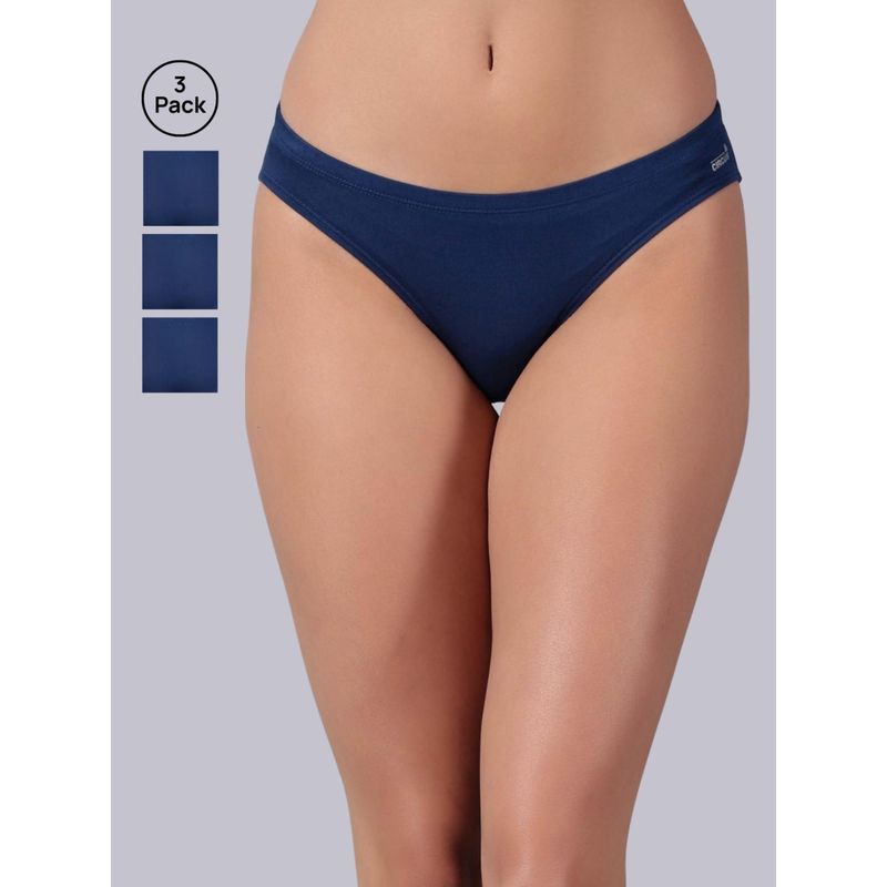 Tailor and Circus Womens Pack of 3 Low Rise Mid Coverage Micro Modal Fabric Bikinis (M)