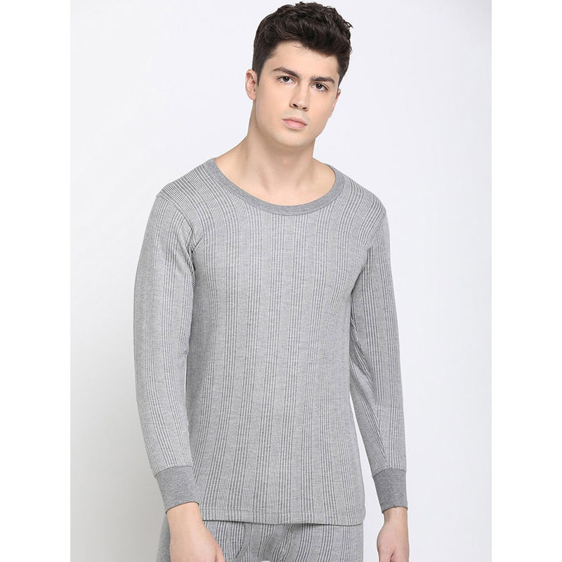 Dixcy Scott Mens Thermal-Extra Warm Round-Neck Long Sleeves T-Shirt Grey (M)