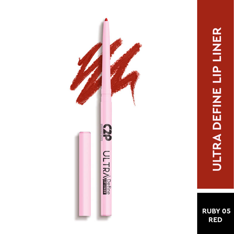 C2P Pro Ultra Define Matte Waterproof Long Lasting Lip Liner - Red (Ruby)