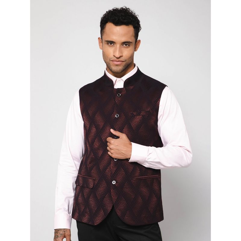 Cantabil Men Wine Waist Coat (40)
