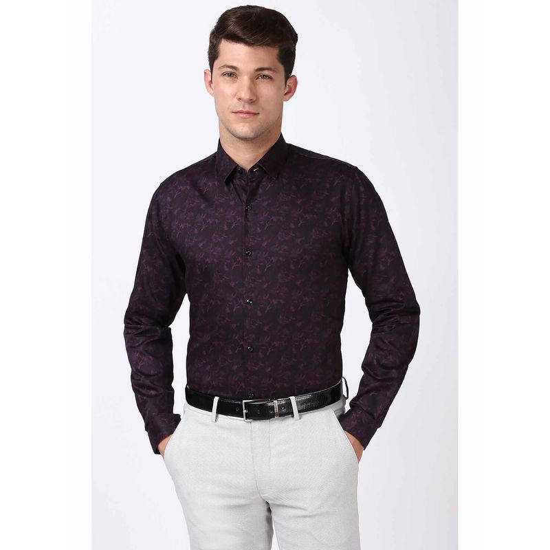 Peter England Men's Purple Slim Fit Formal Shirt (39)