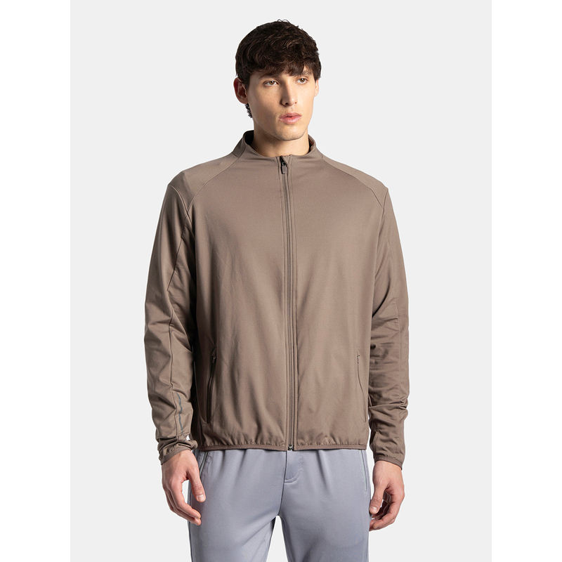 Jockey SP17 Men Soft Touch Microfiber Elastane Active Wear Jacket - Dark Khaki (S)