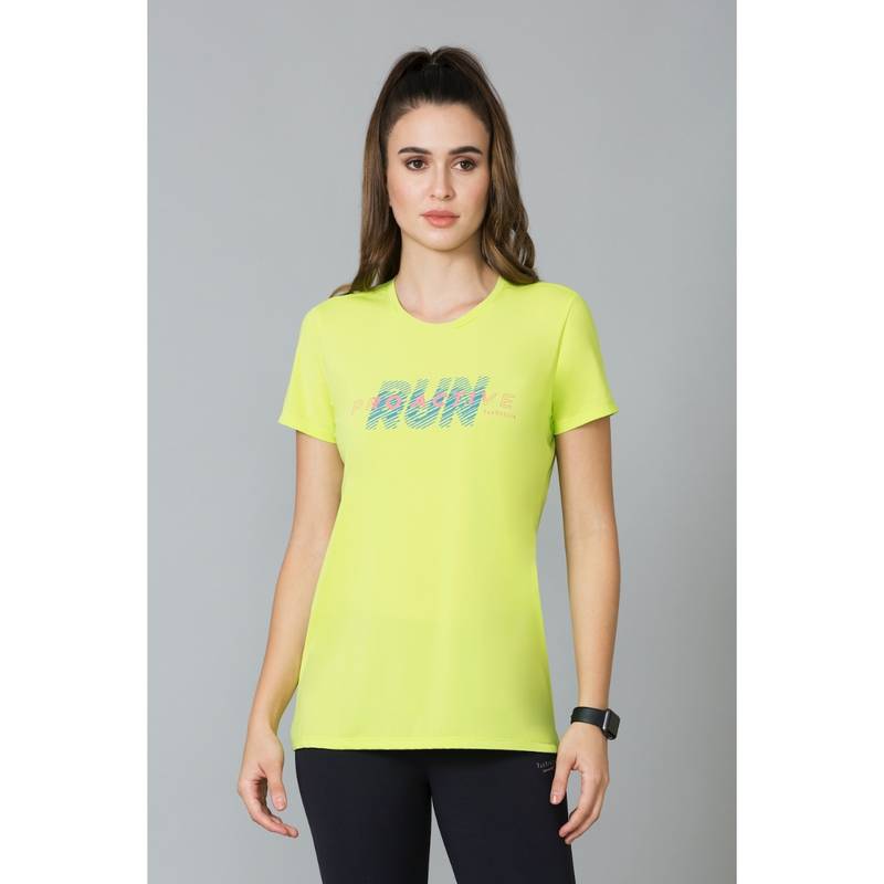 Van Heusen Women Proactive Round Neck & Short Sleeve T-Shirt - Green (M)