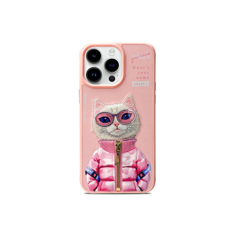 Treemoda 3D Embroidered Cool and Cute White Rich & Beauty Leather Case (iPhone 15 Pro)