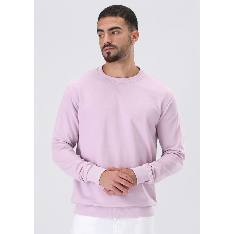 Banana Club Lavender Solid Regular Fit Sweatshirt (S)