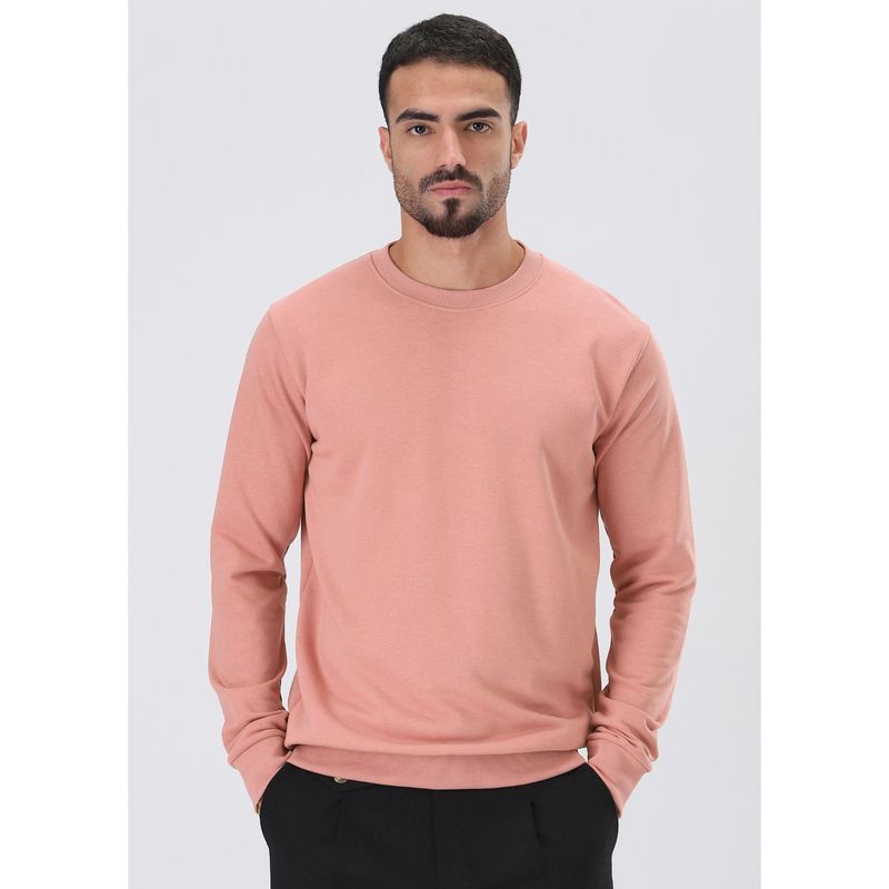 Banana Club Pink Solid Regular Fit Sweatshirt (S)