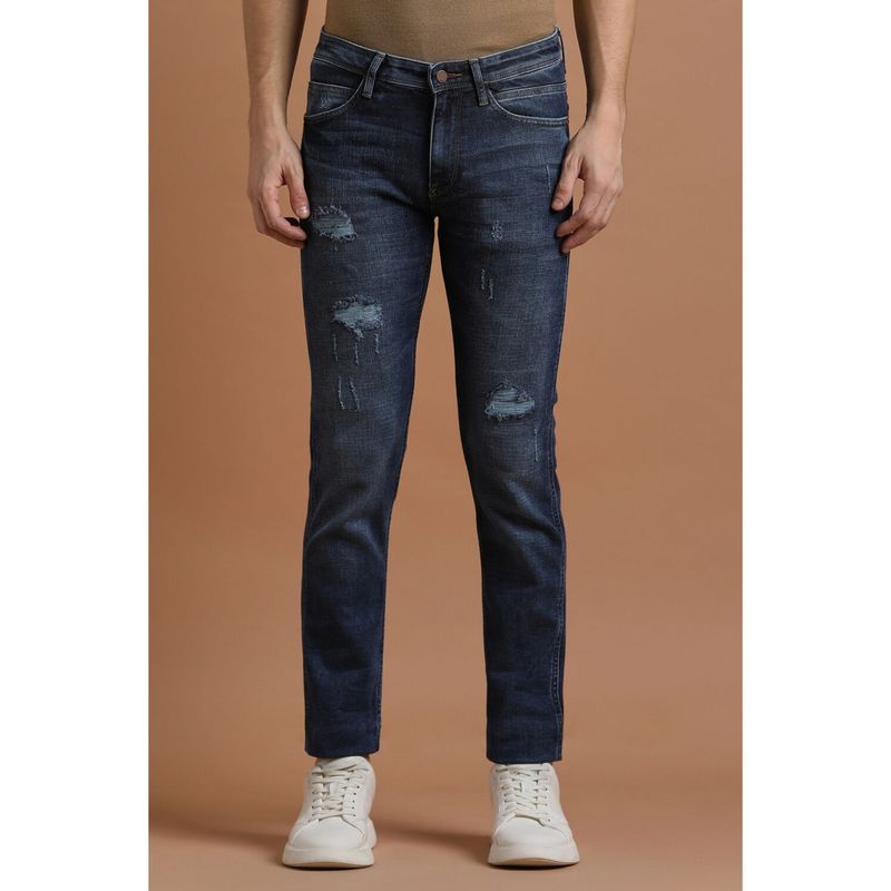 Allen Solly Men Navy Skinny Fit Mid Wash Jeans (30)