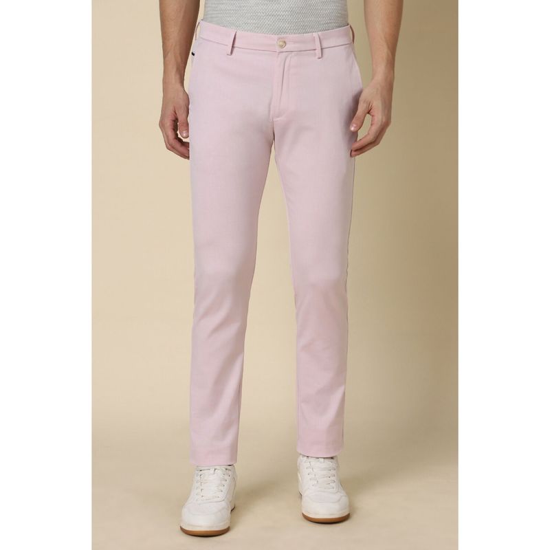 Allen Solly Men Pink Ultra Slim Fit Solid Casual Trousers (32)
