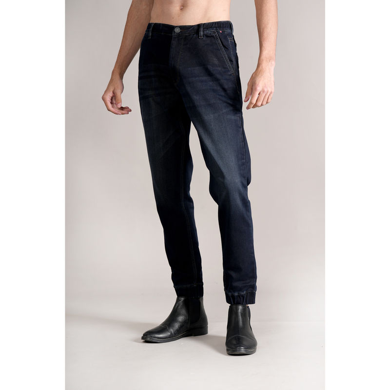 Cantabil Men Solid Blue Casual Joggers (30)