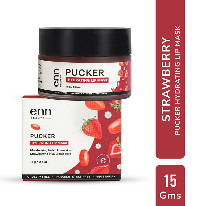 ENN Pucker Hydrating Tinted Lip Mask With 1% Hyaluronic Acid - Shea Butter & Honey