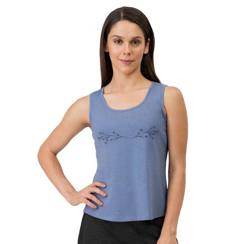 Amante Cotton Blend Sleep Tank - Grey (S)