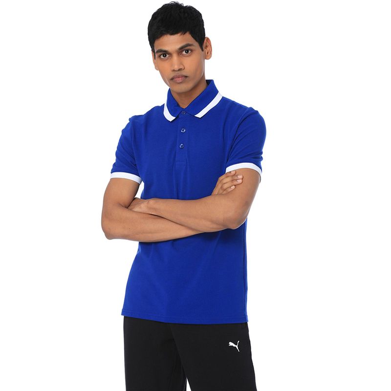 Puma Sodalite Ess Pique Tipping Polo T-shirt - Blue (S)