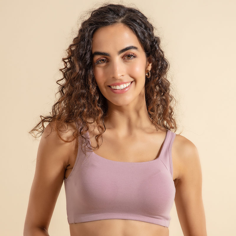 Nykd by Nykaa Trendy Square Neckline Slip on Bra with full coverage - NYB158 Lavender (L)