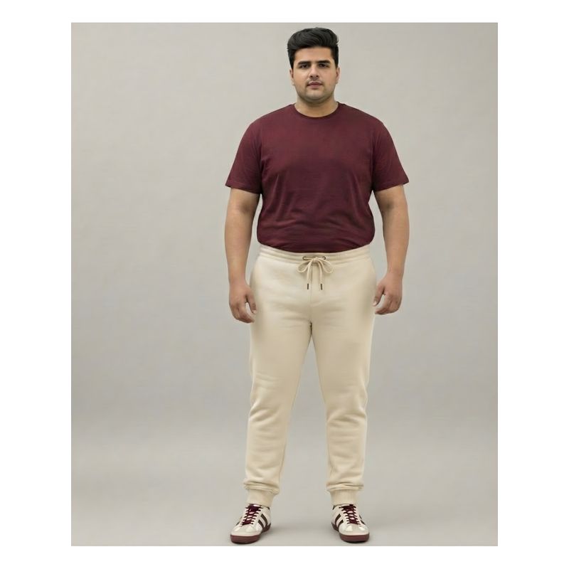 UNSIZED Men Beige Solid Joggers (1)