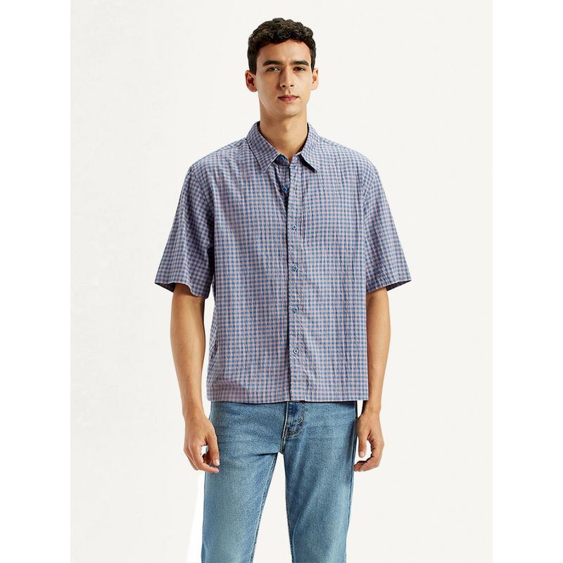 Levi's Men's Checkered Blue Boxy Shirt (S)
