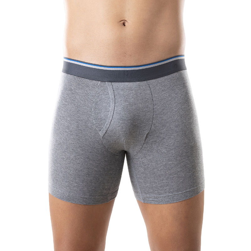 GLOOT Anti Odor Cotton Tencel Cooling Boxer Brief-GLI003-Grey Melange (M)