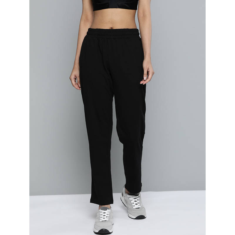 Alcis Women Black Solid Straight Fit Track Pants (S)