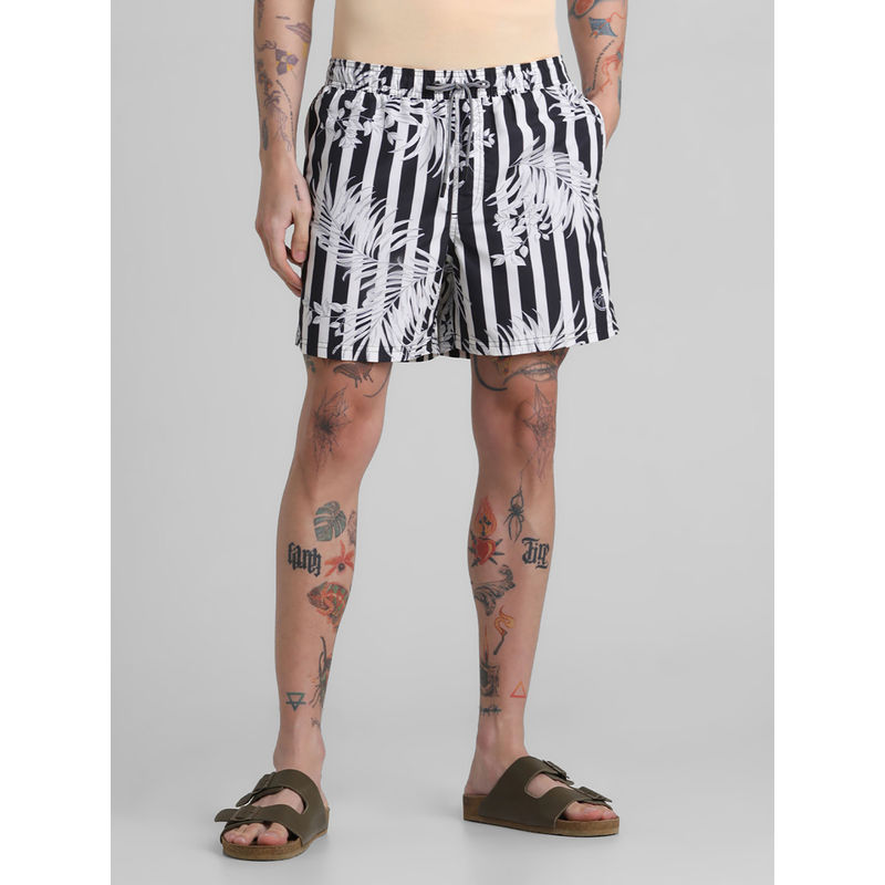 Jack & Jones Black Striped Swim Shorts (28)