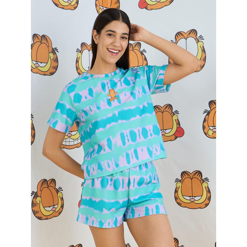Sweet Dreams Womens Garfield Top with Shorts Aqua (XS)