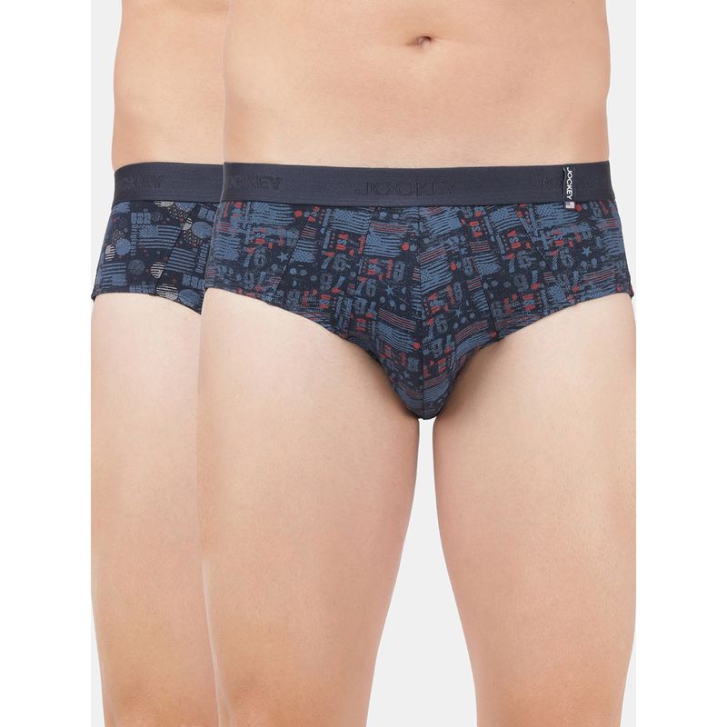 Jockey US52 Men Cotton Brief with Ultrasoft Waistband - Multi Color (Pack of 2) (S)
