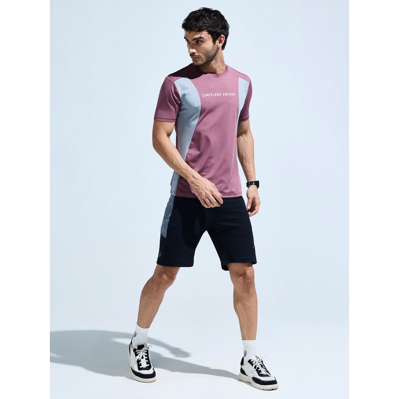 DOMIN8 Men Red Polyester Graphic Slim Fit T-Shirt (S)