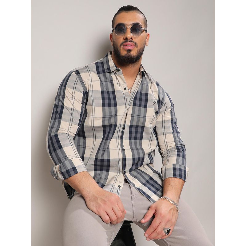 Instafab Plus Men Tartan Cheks Button Up Shirt (3XL)